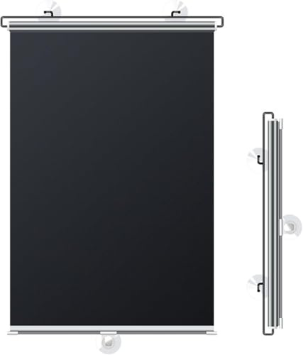 Suction Cup Roller Blinds for Windows, Black Blackout Roller Blinds, Sun Shade Thermal Insulation and Sun Protection Privacy Screens, Black Retractable Portable Curtains