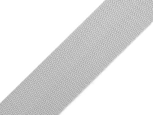 cyclingcolors Cinta de Correa Polipropileno, Ancho 50 mm, Largo 25 Metros, Cuerda para Mochilas, Muebles, sillas, toboganes, mercería, Ropa, Gris