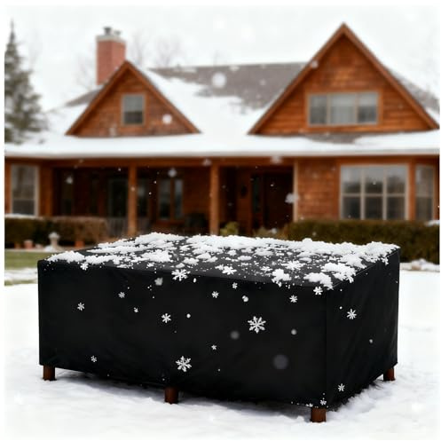 KADING Housse Salon de Jardin Exterieur 155x75x65cm/LxIxH Housse de Table Jardin Imperméable Housses pour Mobilier de Exterieur Bâche de Protection pour Table Chaise et Canapé Résistance au Vent