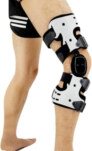 Rodillera Con Bisagras For Descarga De Artrosis, Inmovilizador De Rodilla Ajustable Con Estabilizadores Laterales For Piernas, For Dolor De Artritis, Osteoartritis, Dolor Y Degeneración(Right)