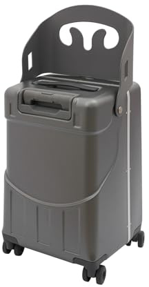 CNCEST 22 Kid's Ride-on Luggage with Foldable Seat,Travel Carry On Trolley Case for Kids,Children's Ride On Top Opening Suitcase with Password Lock (StyleA, Grey)