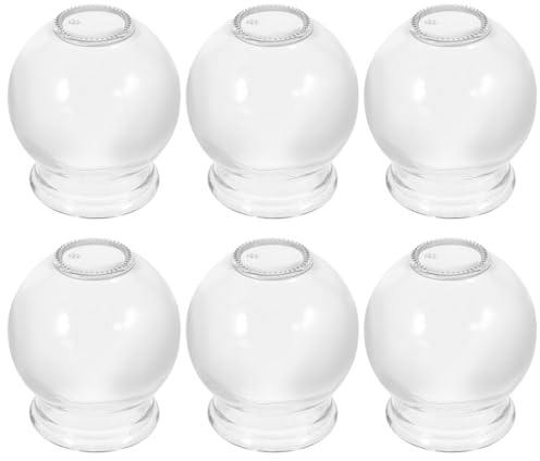 DECORNIJIA 6Pcs Ensemble de Ventouses en Verre pour Thérapie par Ventouses et Massage Forte Succion Effet Pénétrant Structure Simple pour Détente Musculaire à Domicile