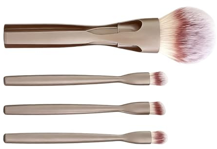 Kit De Pinceaux De 4 en 1 Poils Doux et Magnétiques | Pinceaux Poudre et de Teint Pour Femmes Débutants Domicile Vacances Anniversaire Mariage Fête