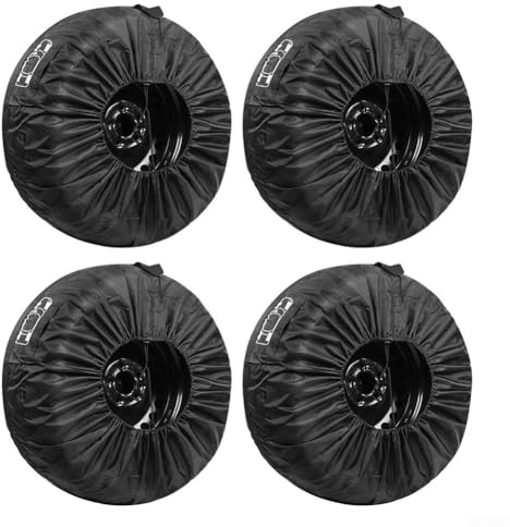 UrbanHui Lot de 4 sacs de pneus imperméables et anti-poussière pour roues, boucles réglables et cordon de serrage pour un rangement sécurisé des pneus