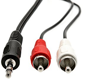 KnnX 28023 | Câble audio | Jack 3,5mm stéréo mâle vers 2 x Phono RCA mâle | 1,5m