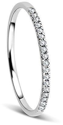 OROVI Ring Damen - 9K Weißgold 375 – Eternity Ring, Ring Gold mit 18 natürlichen Diamanten, Hypoallergener Goldring, Ewigkeitsring, Schmuck Damen, Goldschmuck, inkl. edler Schmuckbox