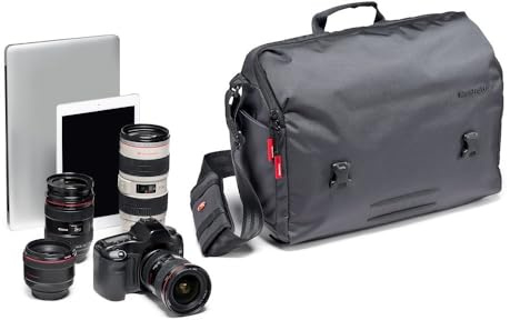Manfrotto MB MN-M-SD-30 Manhattan Speedy-30 Borsa Messenger per Fotocamera, con Attacco Treppiede, Scomparto Fotocamera Rimovibile, per DSLR e Mirrorless con Obiettivo Medio/Lungo, Tessuto Rivestito