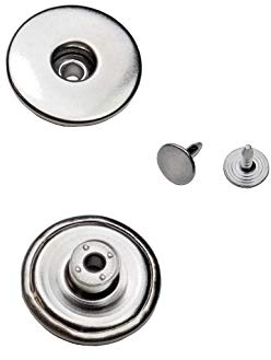 Jeansknöpfe Metallknopfe mit beweglichem Sockel ★ Rostfrei ★ in 14mm, 17mm und 20mm zur Auswahl (25 Stk. mit Nieten, 20mm Silber nickel-frei)