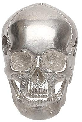 Forobb Skull Bead Charm Pendant for Necklace Bracelet 925 Sterling Silver Handcrafted Gothic Rock Punk Diablo Biker Retro Light Silver [Premium 60002] - L