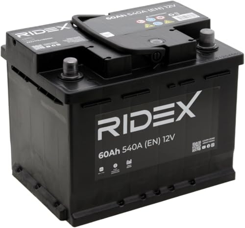 RIDEX 1S0003 Autobatterie 60Ah 540A 12V Starterbatterie B13 DIN/ISO L2 ersetzt Batterie 55Ah 53Ah