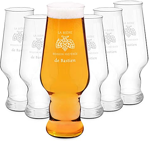 Maverton Ensemble de Chopes à Bière Personnalisées de 0,4 l – Verres de haute qualité avec gravure pour homme - Cadeau pour tous les amateurs de bière - Boisson