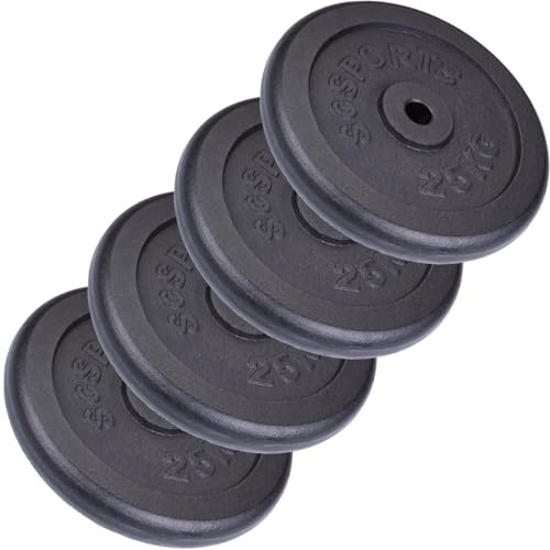 SCSPORTS® Hantelscheiben-Set 2–120 kg, 30 mm, Gusseisen, Hantelstangen