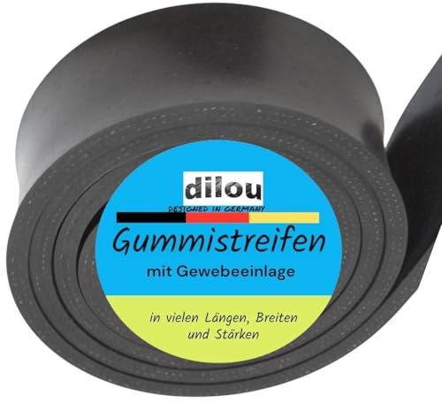 Gummistreifen 100mm breit 8mm dick 1 bis 10m lang mit Gewebeeinlage Gummimatte Bodenbelag Vollgummi Hartgummi (9000x100x8mm)