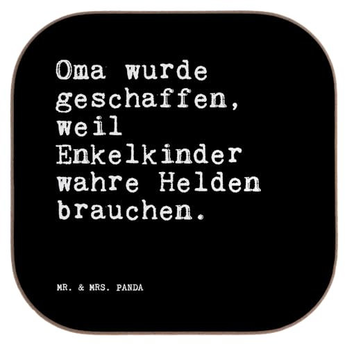 Mr. & Mrs. Panda Holzuntersetzer Oma wurde geschaffen, Weil... - Geschenk, Untersetzer, Omi, für Gläser, gläseruntersetzer, Glasuntersetzer, Beste der Welt, Großeltern, Coaster, Enkelkinder, Sprüche