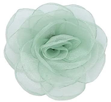 KABELIF 2 Stück Rose Brosche Ansteckblume Blume Haarspange Haarschmuck Blume Corsage Tasche Schuhe Hüte Zubehör zum Hochzeit Bankett Party 7 CM (Hellgrün)