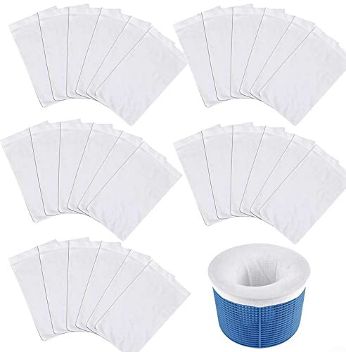 SPORTARC 100 Pcs Pool Skimmer Socks, Swimming Pool Savers Socks Net for Pool Filters, Pool Skimmer Cleaner Basket Socks for Inground or Above Ground