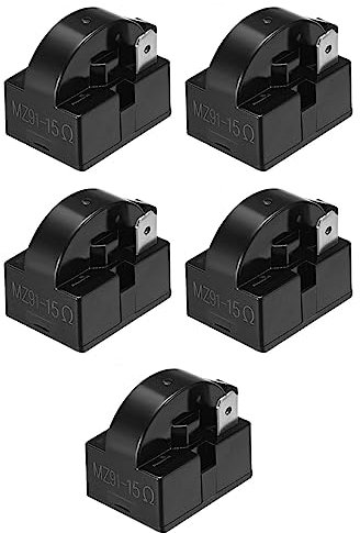 5PCS Refrigerator PTC Relay 15 Ohm 1 Pin, Refrigerator Start Relay, PTC Starter Relay Fridge Replacement, Freezer Compressor Resistor For Mini Fridges Compact Fridges Freezers Wine Fridges