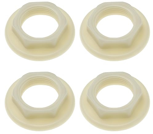 4 Stück Hintermutter für Waschbecken, 3/4 Zoll, BSP, Kunststoff, Zubehör für Wasserhähne, Badezimmer, Mischmuttern, hinten, mit rundem Flansch, Werkzeug für Haus, Weiß