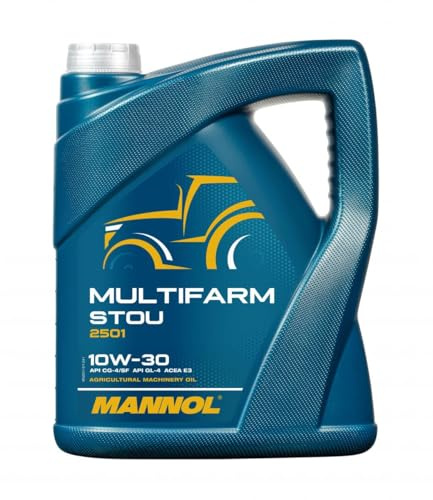 MANNOL 2501 Multifarm STOU 10W-30 Traktoröl für Landmaschinen, 5L | Halbsynthetisches Mehrbereichsöl für Motor, Getriebe und Hydraulik, Kaltstart bis -30 °C, API CG-4/SF, ACEA E3