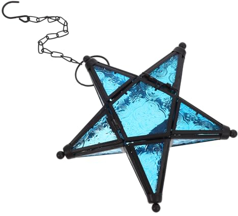 DECHOUS Blaue Glasstern-hängedekoration Farbiger Kerzenhalter Rustikales Design Für Hochzeiten Partys Und Feste Für Teelichter Und Romantische Atmosphäre Leicht Und Langlebig