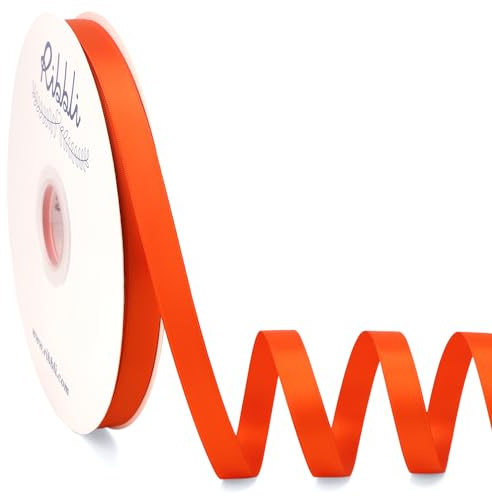 Ribbli Torrid Orange Satin Ribbon Double Faced Satin 1/2 Inch x Continuous 100 Yards-Orange Ribbon for Gift Wrapping Crafts Wedding Decoration Bows Bouquet Floral Arrangement