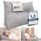 ELONEO Cojín de Apoyo Lumbar 90 cm de Ancho, Almohada Triangular en Cuña y Respaldo para Cama, Cabecero y Sofá, Funda Extraíble y Lavable, Práctico Bolsillo Lateral