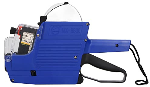 Spacnana Preisauszeichner-Set, 10-stellige 2-zeilige Preisauszeichnungspistole mit Etikettenaufklebern und Tintenrollen für Büro-Einzelhandelsgeschäfte, Rot, Gelb, Blau (Blue)