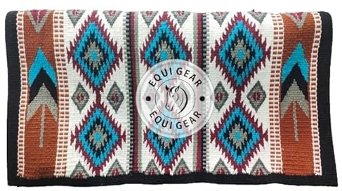 EQUIEMPRESS Sattelunterlage Western Show/Westernsatteldecke aus Neuseelandwolle, Top Wool Pad Sensor Flex (Anpassung möglich) A-392 (34 x 38)