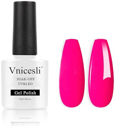 Vnicesli Smalto Semipermanente Unghie Neon Rosa 10ml Soak-off Smalti Gel Per Unghie UV LED Nail Polish Keep Pink Colori per Manicure Gel Fai da Te Salone