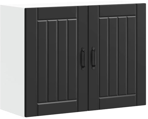vidaXL Kitchen Wall Cabinet Lucca Black Engineered Wood