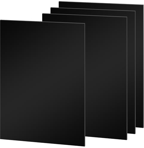 JOIKIT Acrylplatte, A3, schwarz, 420 x 297 x 3 mm, Acrylplatte für Bastelarbeiten, 4 Stück