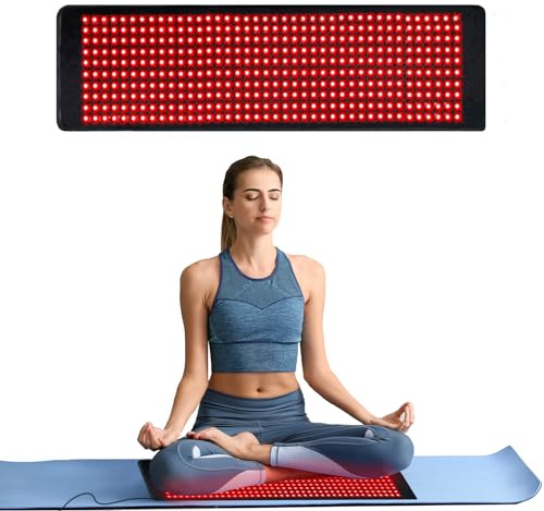 Rotlichtlampe Pad, 400LEDs 660nm & 850nm Infrarotlampe Matte | 3 Modi & 5 Helligkeitsstufen & 10/20/30Min Timer Red Lights für Zuhause
