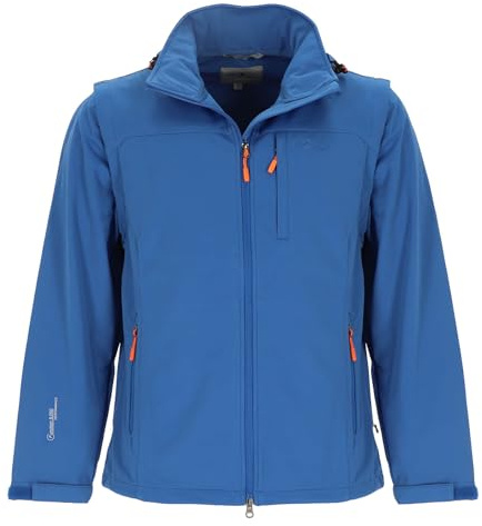 Blue Wave Herren Softshelljacke Jan mit abzippbaren Ärmeln - Outdoor-Jacke mit abnehmbarer Kapuze in Royal Größe L