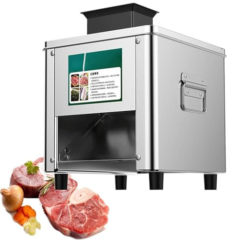 Cortadora de carne eléctrica,Máquina Cortadora de Carne Comercial, acero inoxidable(rebanadora, trituradora y cortadora en cubos),850W,20inch