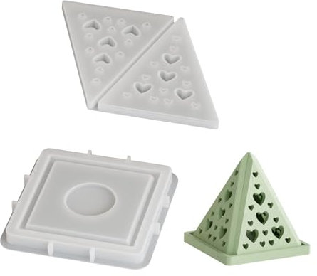 MICFENY Stampo in silicone innovativo per creare portacandele a piramide unici per candele e decorazioni natalizie