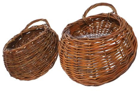 GALPADA 2stücke Hängekorb Aus Rattan Für Blumen Wandblumentopf Aus Rattan Pflanzenbehälter Aus Blumentopf Zum Aufhängen Wand Für Hängepflanzen