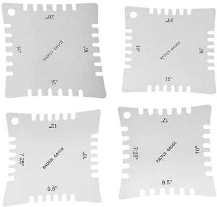 sodeber Stahl-Gitarrenhals-Radius-Skala, präzise Einstellungen und Reparaturwerkzeug, Textur, geeignet für Musiker