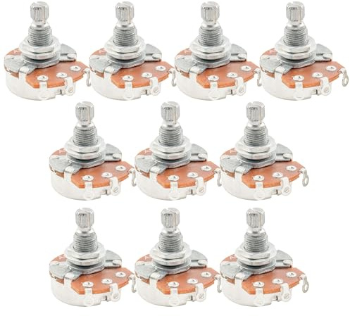 Alpha A500K Pots Metrisch Standard Split Shaft 9,5mm Audio Taper Potentiometer für E-Gitarre Bass (10er Set)