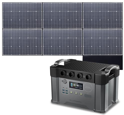 ALLPOWERS S2000 Pro 2400W Powerstation mit 600W Solarpanel, 1451Wh AKKU Solargenerator mit 4x 2400W AC Steckdose generatoren, Mobile Stromversorgung für Notstrom Camping Wohnmobile Reise Off-Grid