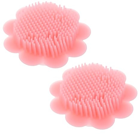 BELLIFFY 2pcs Silicone Shampoo Brush for Newborns Gentle Bath Scalp Massager and Cradle Cap Cleaner Soft Silicone Hair Brush for Dandruff Removal and Soothing Scalp Care