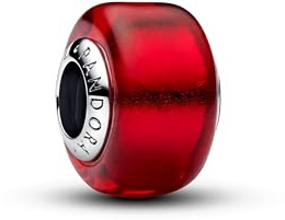 Pandora Moments 794425C00 Breloque en Verre de Murano Rouge en Argent Sterling