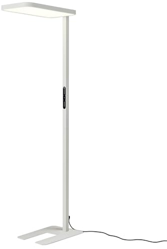 FeinTech LT920 LED Büro Stehlampe 100W Dimmbar 40W Down + 60W Up, UGR < 16, Ra > 98 und RG0 Vollspektrum Augenschutz LED Standleuchte, 8400 Lumen Tageslicht Bürolampe 4000K