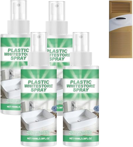 Vergilbtes Plastik wieder weiß, Gilb Reiniger Kunststoffreiniger, geeignet für Klimaanlagen, Fensterrahmen, Waschmaschinen und Haushaltsgeräte, Sanft und effektiv (4Stück)