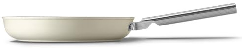 Smeg, FPF2802CRM Antihaft-Bratpfanne, Durchmesser 28 cm, PFAS-freie Keramikbeschichtung, Edelstahlgriff, für alle Herdarten geeignet, ofenfest bis 250 °C, 1,5 l Fassungsvermögen, Mattcreme