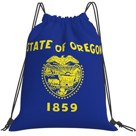Oregon delstatsflagga unisex ryggsäck med snöre vattentät PE-väska bärbara simväskor för resor semester klättring