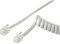 goobay 50246 Cornetta Telefonica Cavo a Spirale, Cavo Piatto con Spina Rj10 (4P4C) a Spina Rj10 (4P4C); Bianco; 2 Metri
