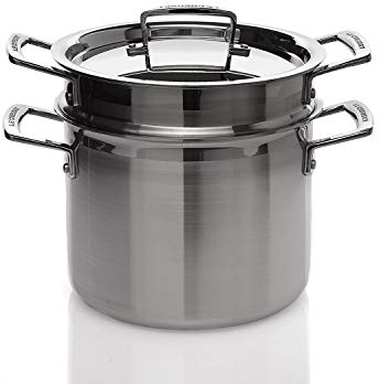 Le Creuset 3-Ply Stainless Steel Pasta Pot, 20 cm, 96200520001000, Silver