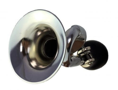 Classic Cycle Posthorn Ballhupe, verchromt mit Gummi-Hupenball