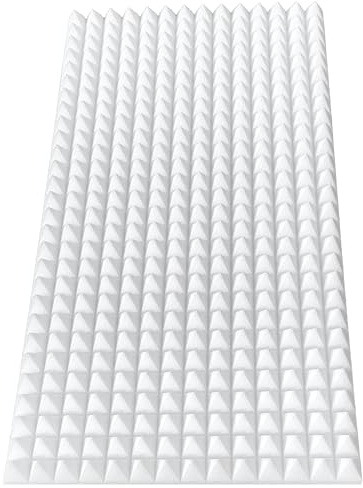20x Schaumstoff Pyramiden, Platten in je ca. 100x50x3cm (= ca. 10 m²), in der Farbe Weiss, Noppen, Pyramiden, Schaumstoff