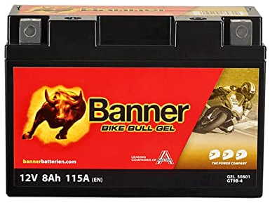 Motorrad Batterie YT9B-4 AGM GEL 8Ah 12Volt 50801 Yamaha Banner